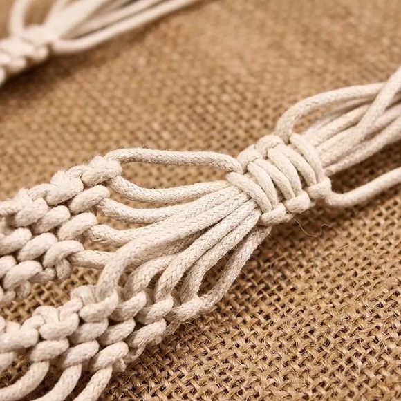 Western concho macrame wood bead belt - Picture 3 of 7